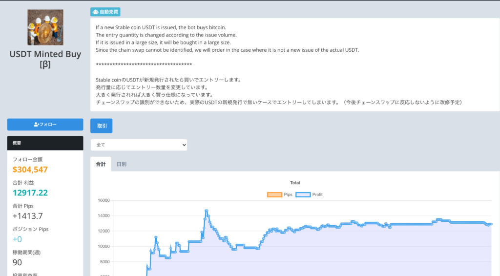 USDT発行自動売買