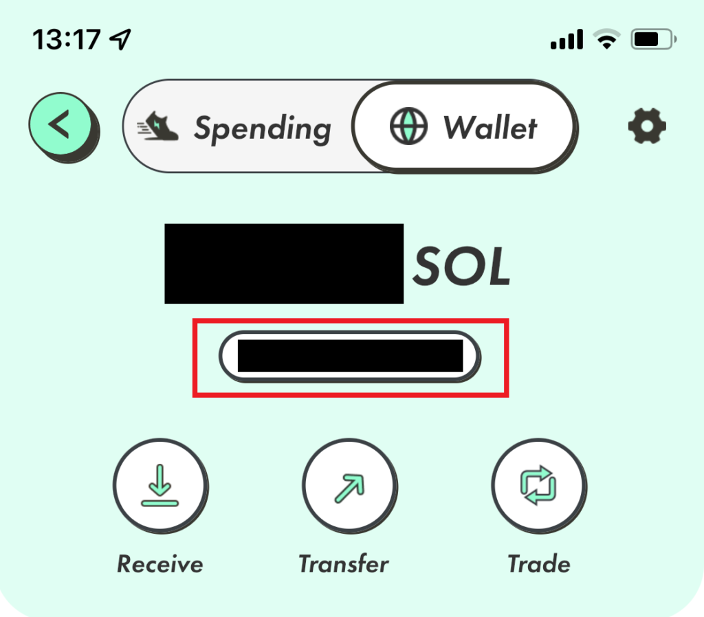 SOLをSTEPNへ送金する方法5