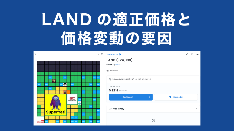 The Sandbox(サンドボックス)の土地(LAND)の適正価格と価格変動の要因