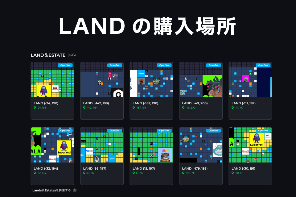 The Sandbox(サンドボックス)の土地(LAND)の購入場所