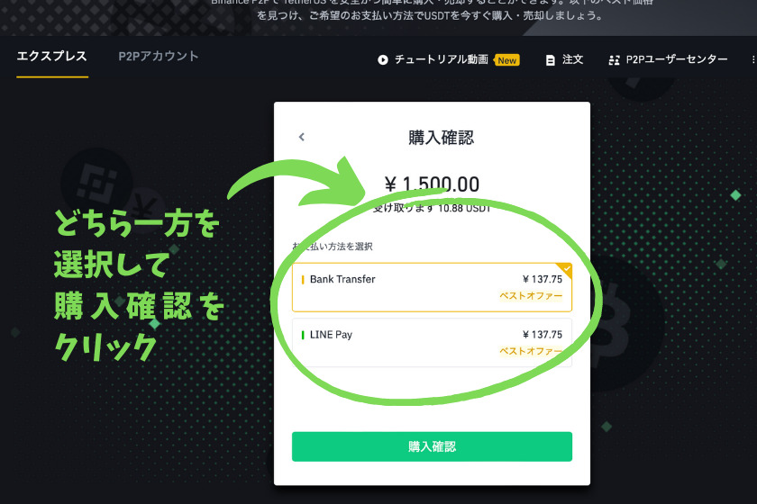 Binance P2P 仮想通貨購入そのに