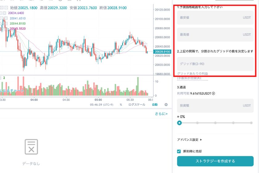 Bitget　現物グリッド取引を行う手順5