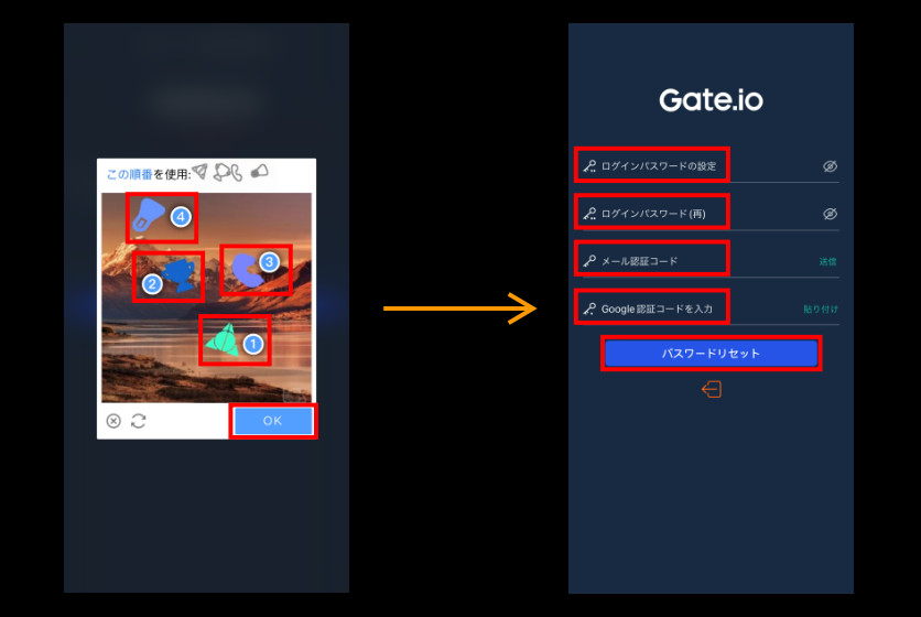 画像⑥：Gate.ioログイン「パスワード②」