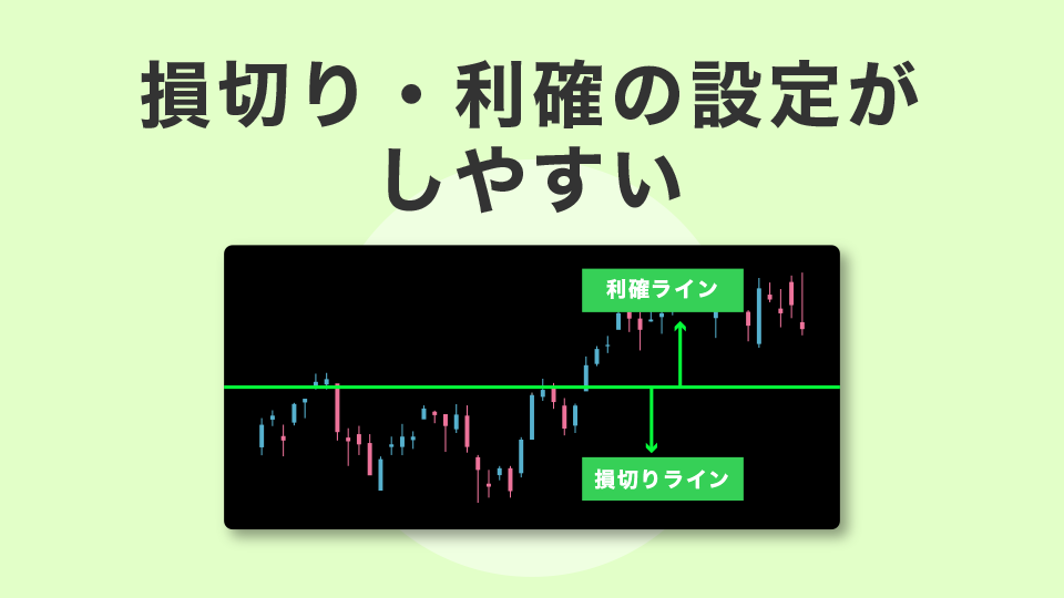 損切り・利確の設定がしやすい