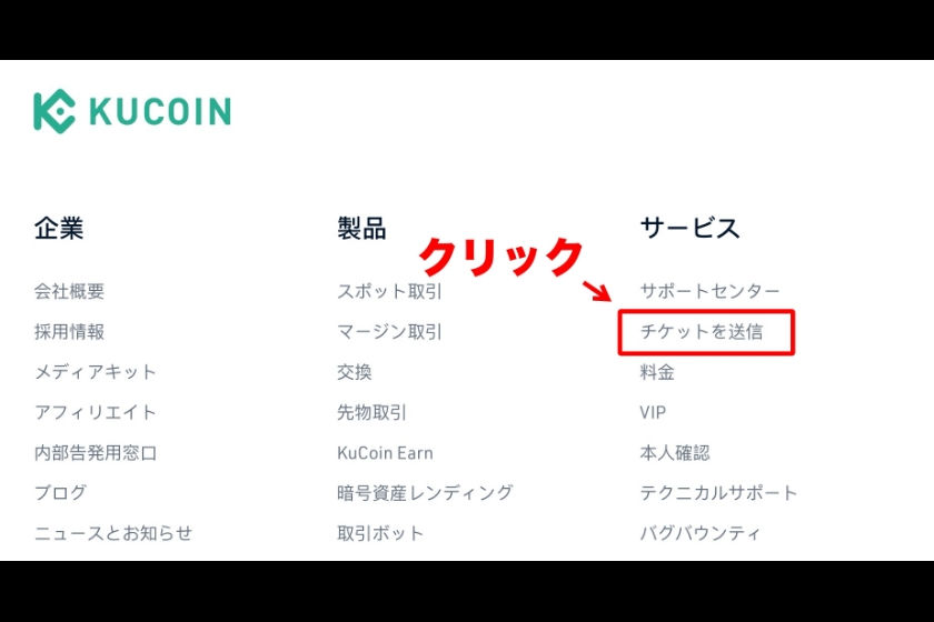 Kucoin出金「Kucoinへの問い合わせ①」