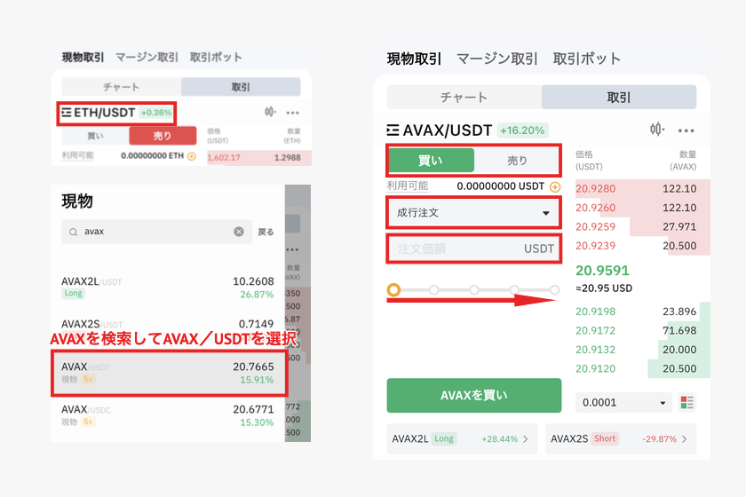 画像⑩GMXステーキングAVAX購入方法