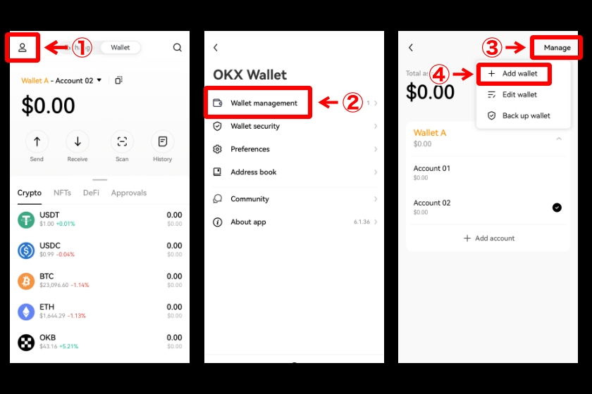 OKX Web3 Wallet「スマホ版外部ウォレット接続1」