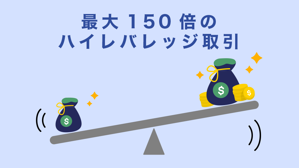 最大150倍のハイレバレッジ取引ができる