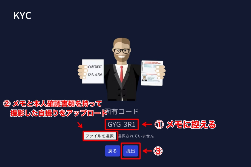 Overbit「本人確認手順5」