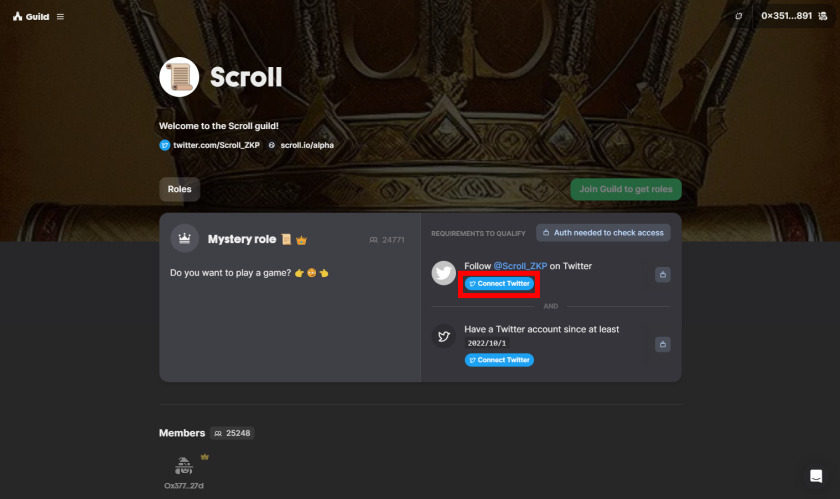 Scroll テストネット「ギルド参加3」
