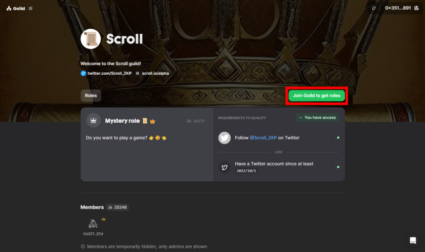 Scroll テストネット「ギルド参加④」
