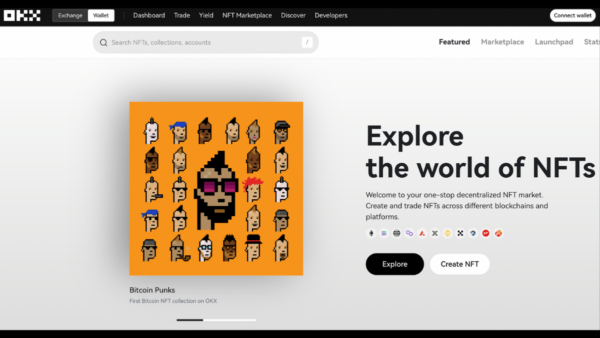 OKX NFT市場のBitcoin Punksページ