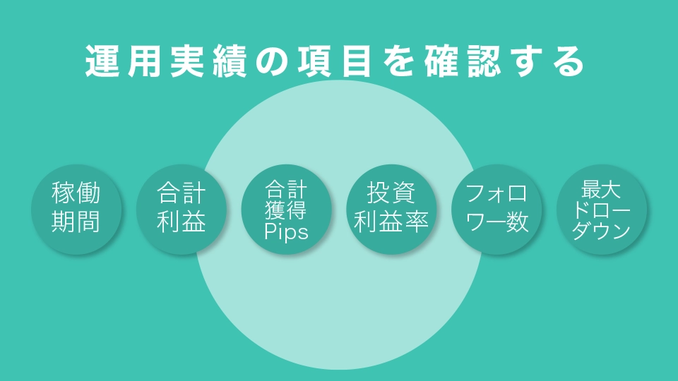 運用実績の項目を確認する