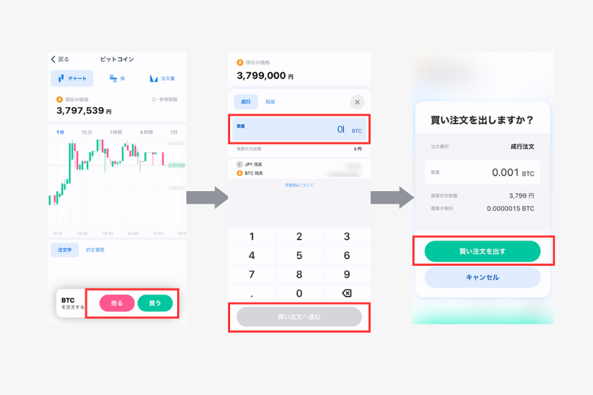 bitFlyer（ビットフライヤー）仮想通貨　取引所　注文