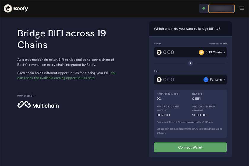 BeefyFinance使い方「BIFIBridge」