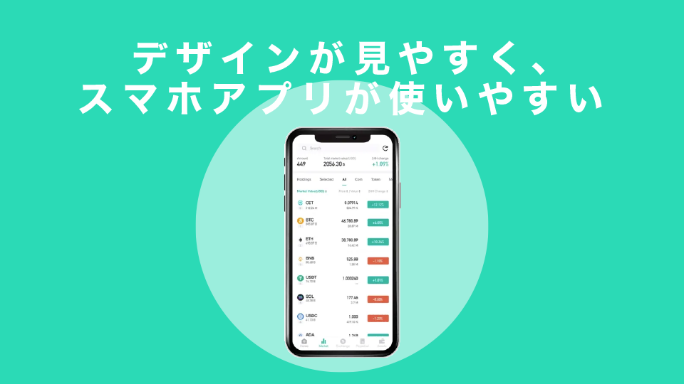 デザインが見やすく、スマホアプリが使いやすい