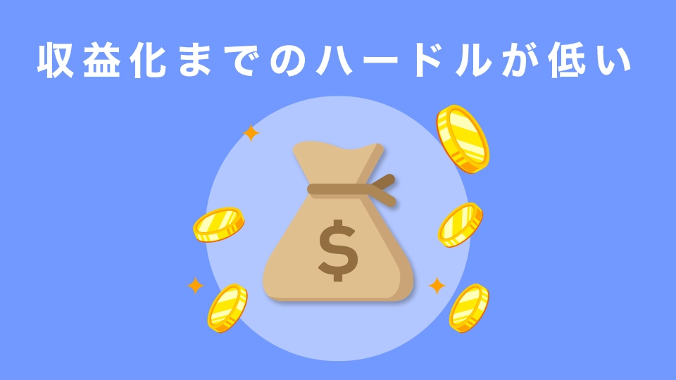 収益化までのハードルが低い