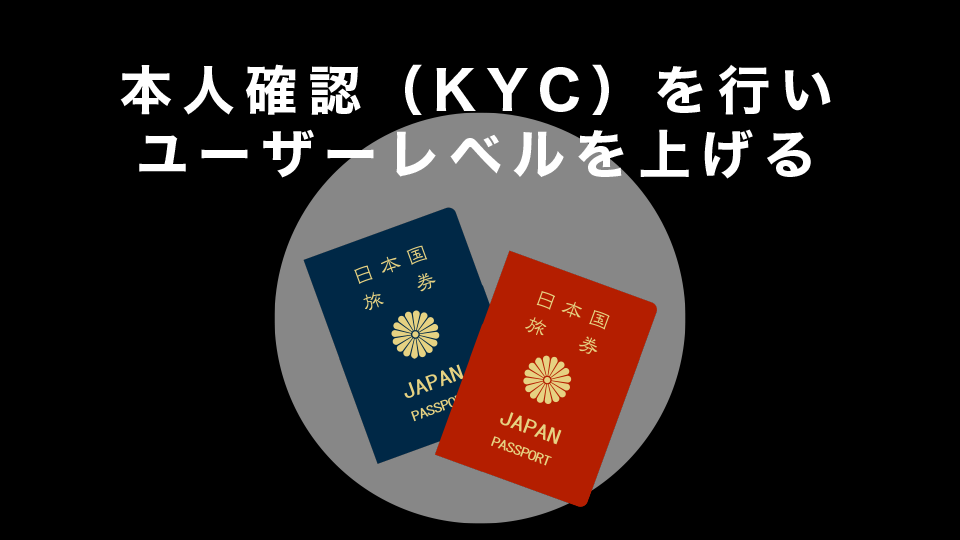 本人確認（KYC）をしユーザーレベルを上げる