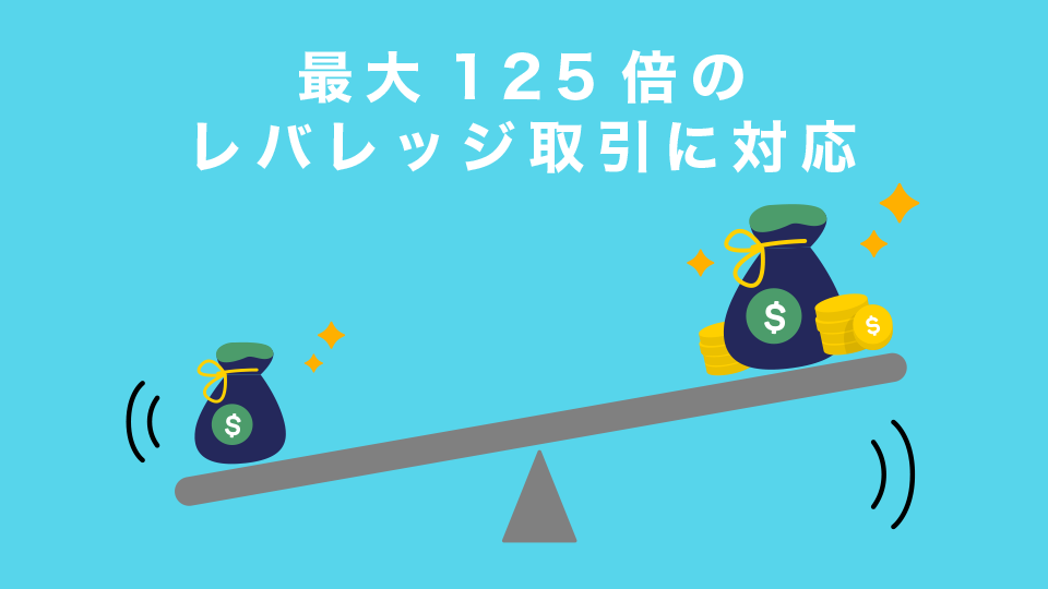 最大125倍のレバレッジ取引が可能