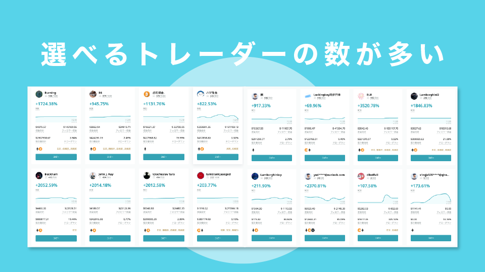 選べるトレーダーの数が多い