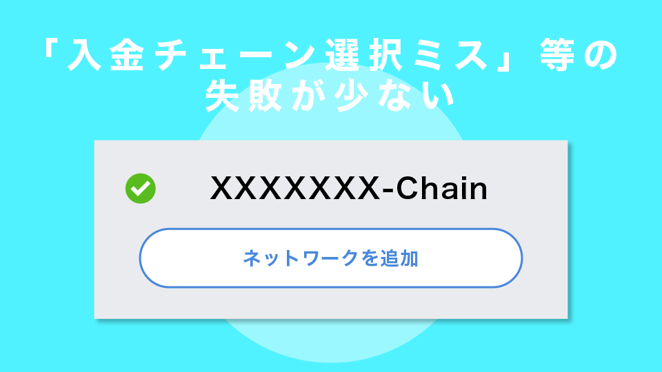 「入金チェーン選択ミス」等の失敗が少ない