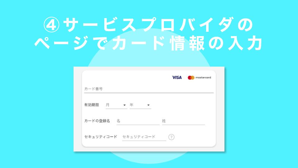 STEP4：サービスプロバイダのページでカード情報の入力