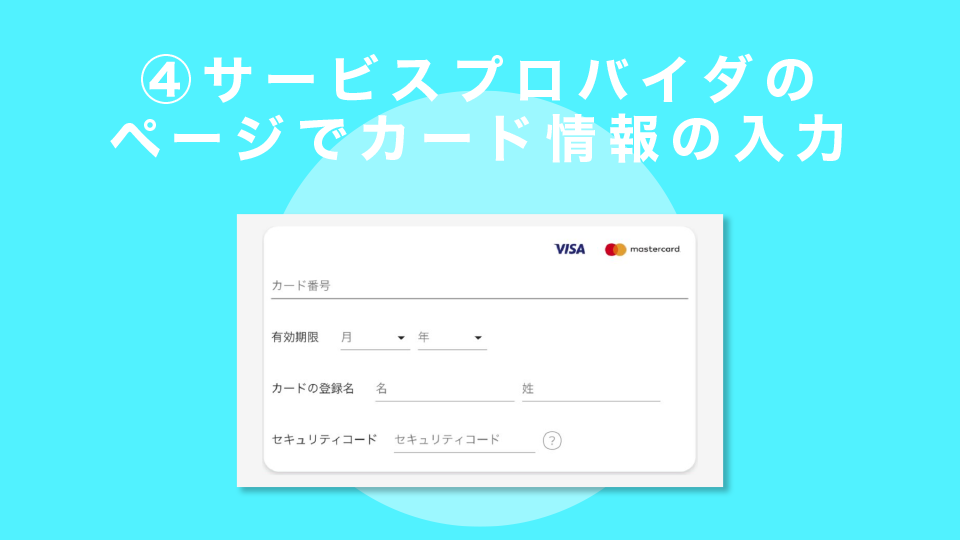 STEP4：サービスプロバイダのページでカード情報の入力