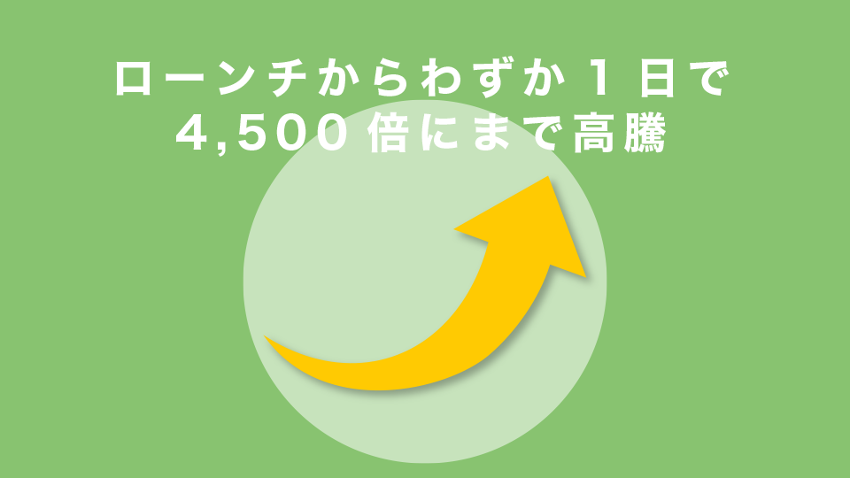 ローンチからわずか1日で4,500倍にまで高騰