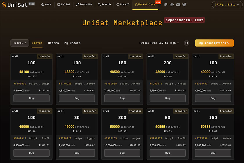 BRC20特徴「UnisatMarket」