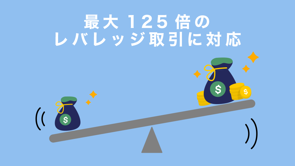 最大125倍のレバレッジ取引ができる