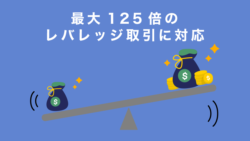 最大レバレッジ125倍で取引できる