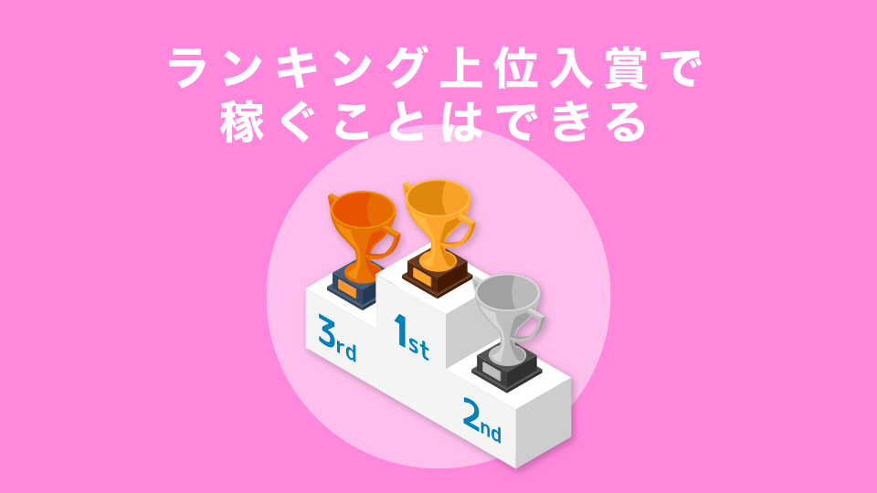 ランキング上位入賞で稼ぐことはできる