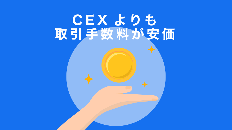 CEXよりも取引手数料が安価