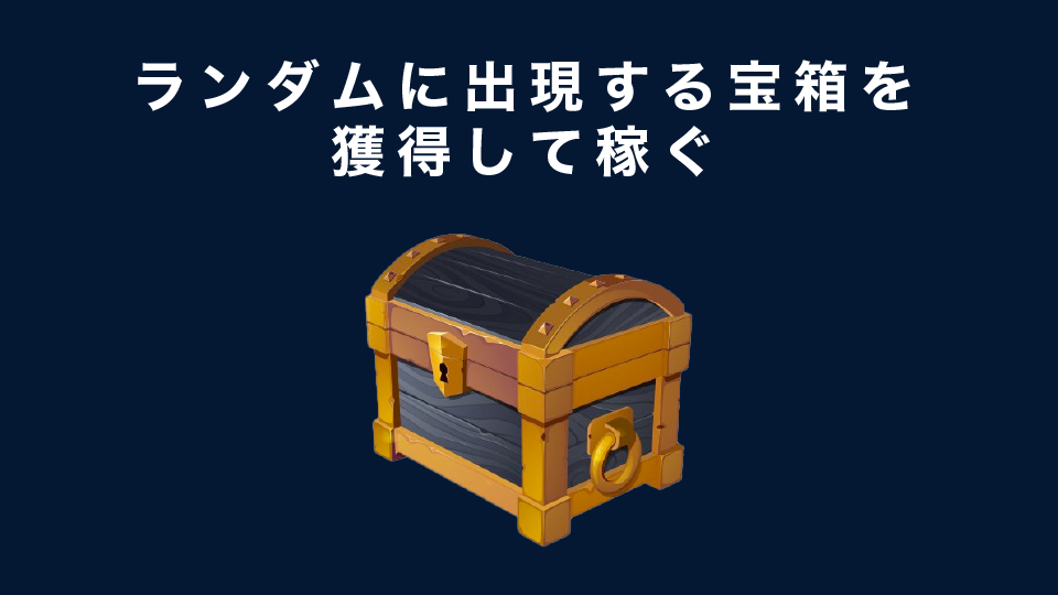 ランダムに出現する宝箱を獲得して稼ぐ