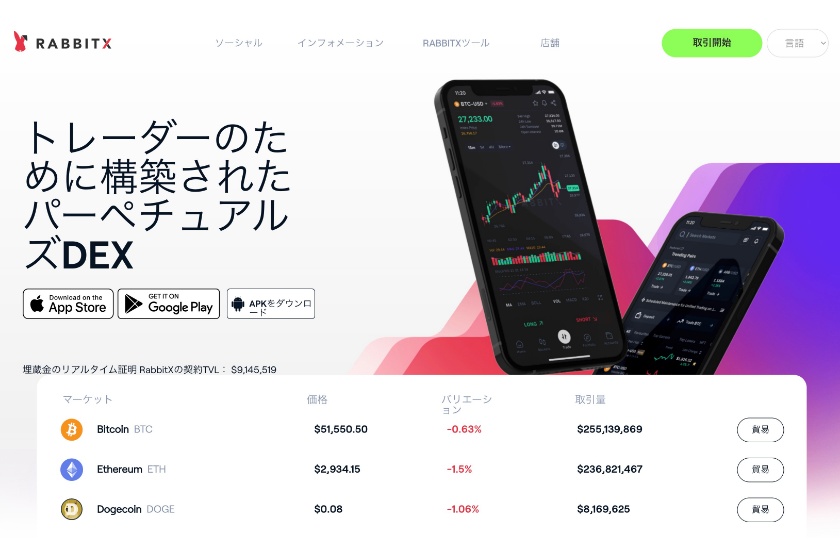 RabbitX「RabbitX公式サイト」