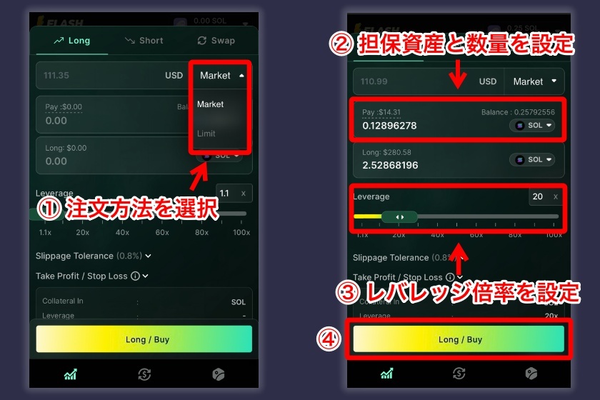 Flash Trade「デリバティブ取引の方法2」