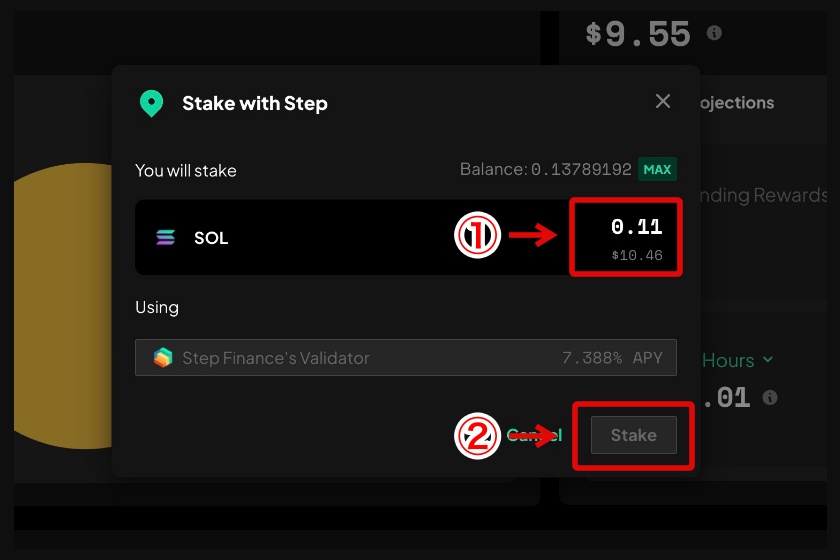 Step finance「SOLのステーキング1」