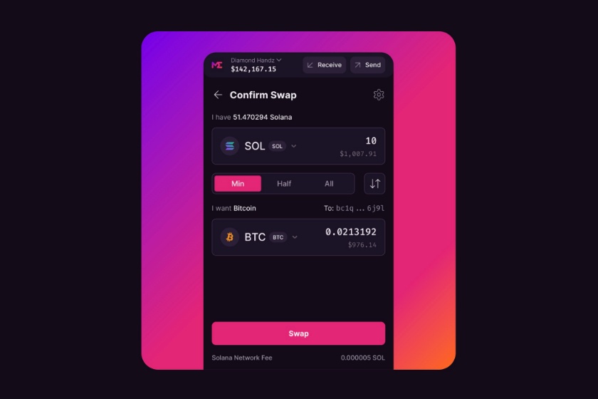 Magic Eden Wallet「シームレスな仮想通貨のスワップ」