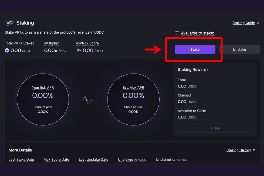 Vertex「VRTXステーキングのやり方2」