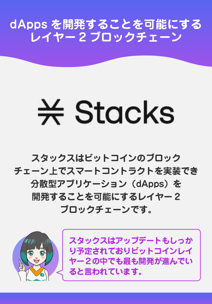メインチェーンとしてStacks（スタックス）を利用している