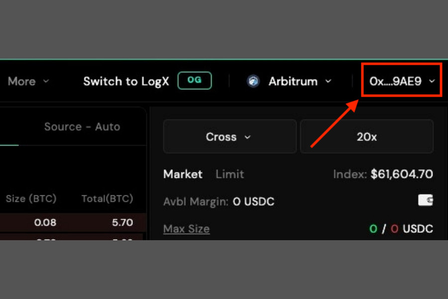 LogX「画面上部にメタマスクのアドレスが表示されていれば、LogXとの連携は完了」