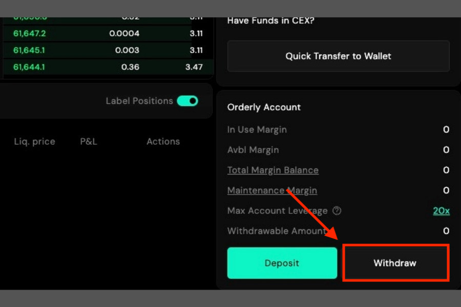 LogX「資金の出金ボタン」