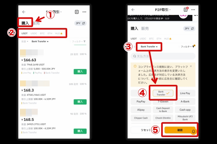 Bybit P2P「SP版銀行振込での取引方法2」