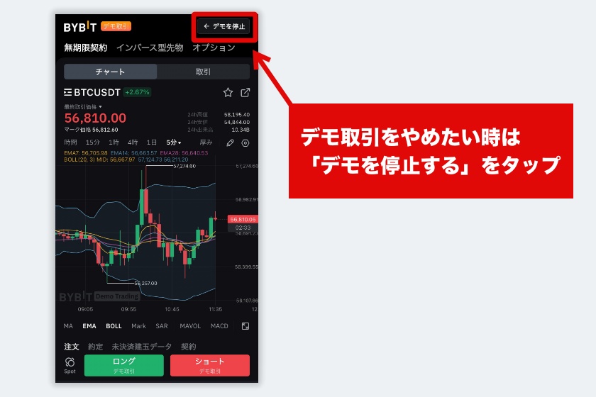 Bybit口座開設「デモ取引2」