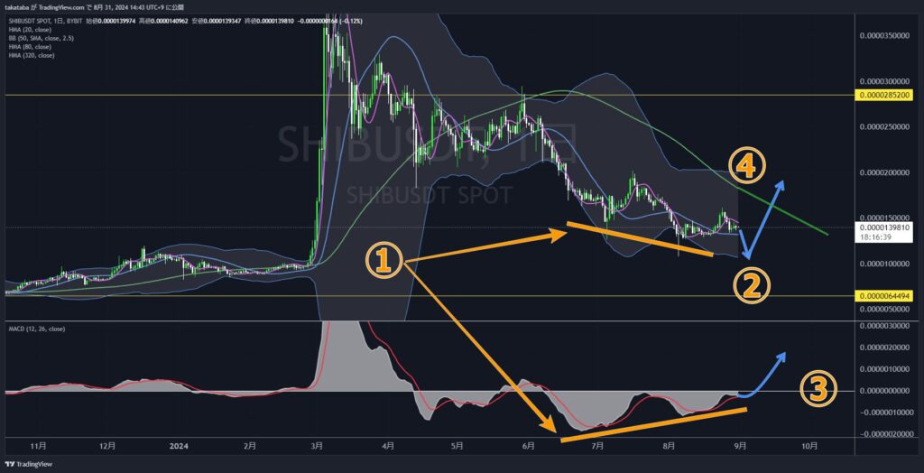 SHIBUSDT日足2024-08-31