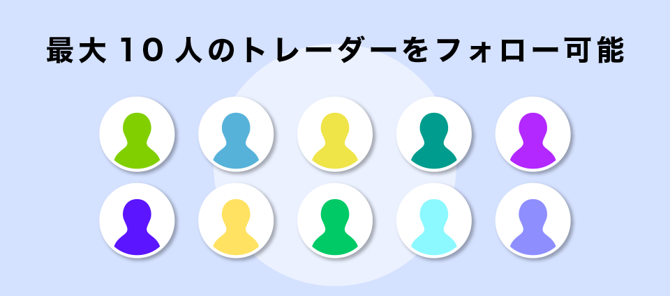 最大10人のトレーダーをフォロー可能