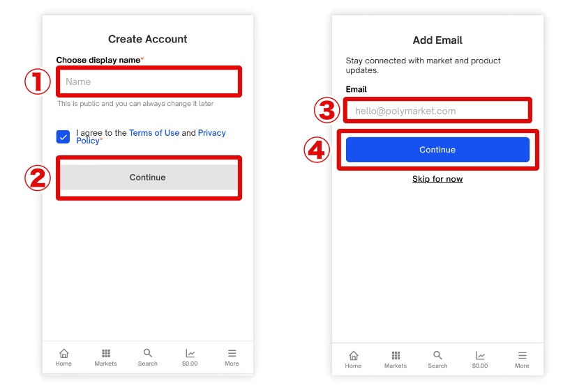 Polymarket使い方「アカウント作成4」