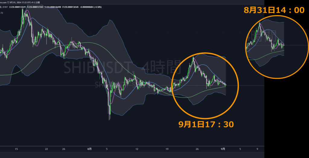 SHIBUSDT4時間足-2024-09-01