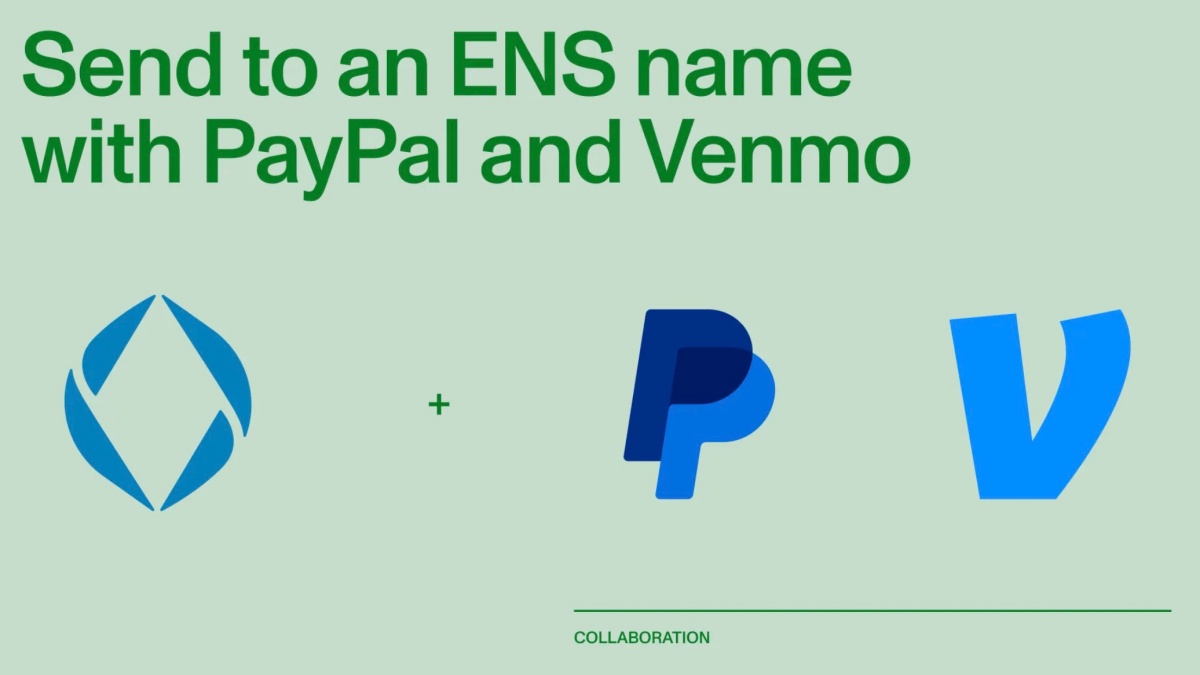 ens.eth、PayPalとVenmoにENSが統合されたことを発表