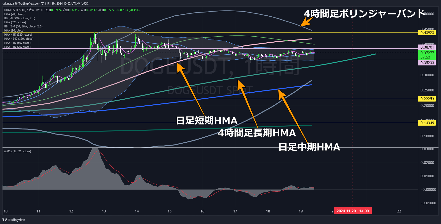 DOGEUSDT1時間足-2024-11-19